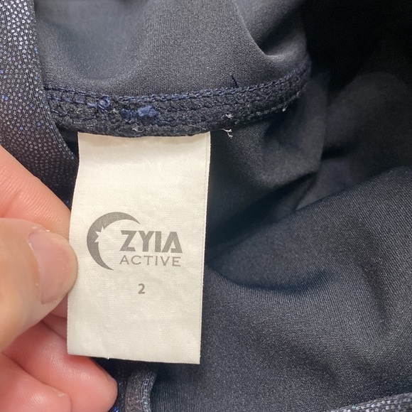 Zyia blue metallic leggings size 2 - Picture 8 of 11